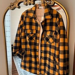 Plaid Button-Up Jacket